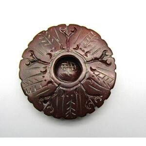 Antique Chinese Brown Jade Talisman Pendant Amulet Shake Rattle